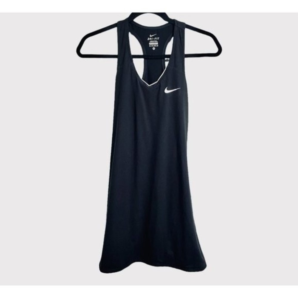 Nike Womens Dri Fit Tennis Dress Black XS Sleeveless Moisture Wicking Active GUC